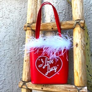 *I Love Lucy* Red with White Feathers Bag